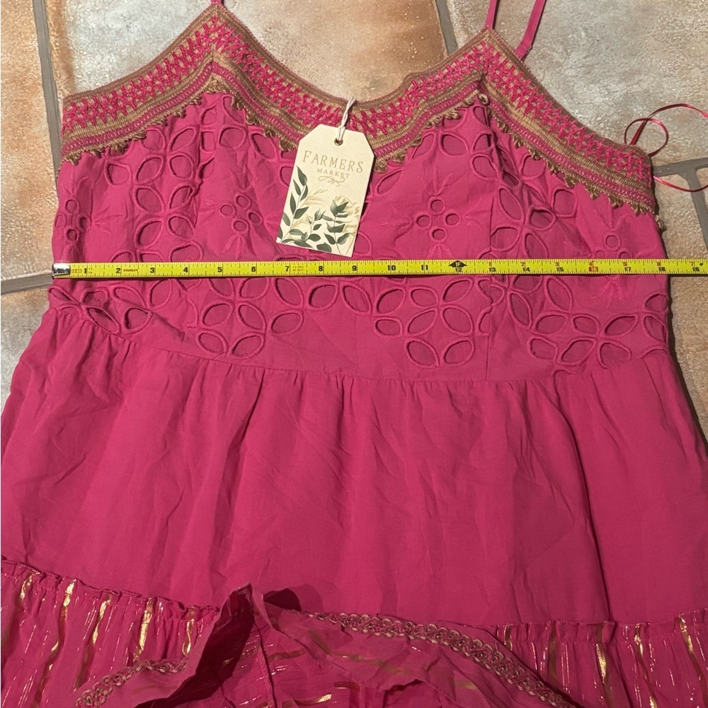 Women’s XL pink Farmers Market tiered dress - Picture 9 of 16